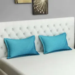 HOSTA HOMES Blue Pure Cotton 280 TC Pillow Covers - Set of 2-image-95