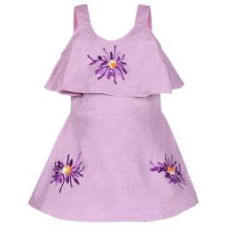 Wish Karo Girls Purple Embroidered Frock-image-81