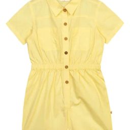 Budding Bees Kids Yellow Solid Playsuit-image-75