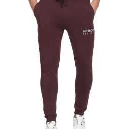 Arrow Sport Burgundy Cotton Regular Fit Joggers-picture-21