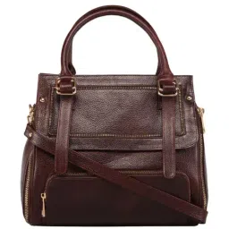 Genwayne Brown Solid Large Handbag-17