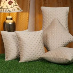 HOSTA HOMES Grey Polyester Cushion Covers - Set of 5-58