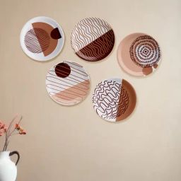 Nestroots Modern Mosaic in Earthy Tones Peach Porcelain¿Decorative Wall Plate-28