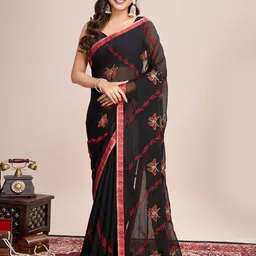 Ishin Floral Poly Georgette Saree-picture-48