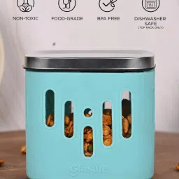 Glasafe 'O' Grip Mellow Green Borosilicate Containers - Set of 4 (600ml) image 5