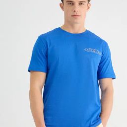 GANT Men Typography Printed Blue Round Neck Cotton T-shirt-image-48