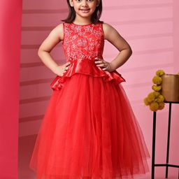 Toy Balloon kids Net Fit & Flare Maxi Dress-image-118