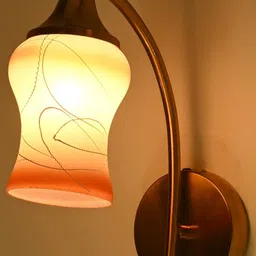 1ST TIME Orange & White Printed Glass Traditional Cylinder Wall Lamps Wall Lamps-picture-7
