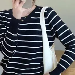KPOP Women Striped Printed Top-image-6