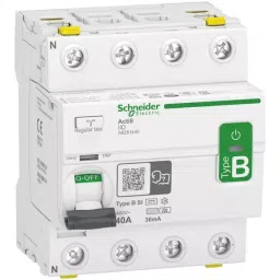 Schneider Electric Type B-SI 4 Pole Acti9 Range 40 A RCCB, A9Z61440-7