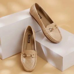 Flat N Heels Women's Beige Casual Loafers-76