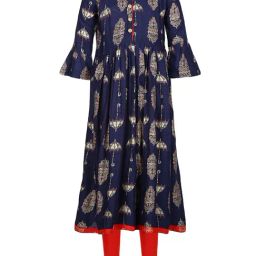 Aarika Kids Navy & Red Printed Kurta with Leggings-image-34