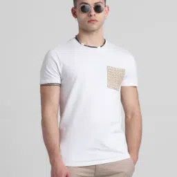 Jack & Jones Brilliant White Cotton Slim Fit T-Shirt-picture-15
