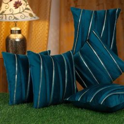 HOSTA HOMES Green Polyester Cushion Covers - Set of 5-image-2