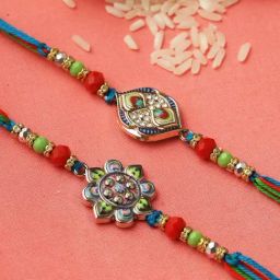 Aapno Rajasthan Floral Jewel Rakhi Set of 2-image-97