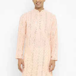 Devyom Men Embroidered Regular Thread Work Kurta with Pyjamas image 2