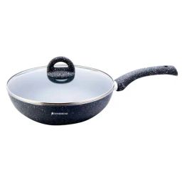 Wonderchef Granite 26 cm Non-Stick Wok with Glass Lid-37