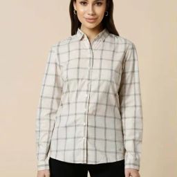 Allen Solly Off-White Chequered Formal Shirt-picture-13