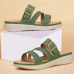Forever Glam by Pantaloons Women's Green Wedge Sandals-image-102