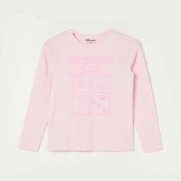 Fame Forever by Lifestyle Kids Pink Cotton Printed Full Sleeves T-Shirt-image-102