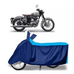 Auto Pearl Two Wheeler Cover for Royal Enfield Classic Gunmetal BS6 - Cyan, Blue-image-26