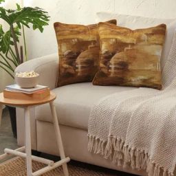 House This Vidhisha Abstract Yellow Cotton Cushion Covers - Set of 2-19