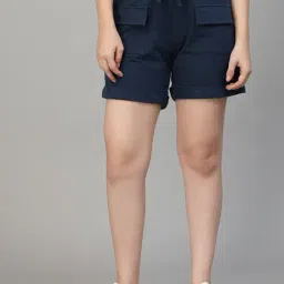 Strong & Brave Navy Cotton Regular Fit Sports Shorts-image-85