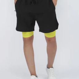 Dida Black Polyster Regular Fit Solid Shorts-picture-20