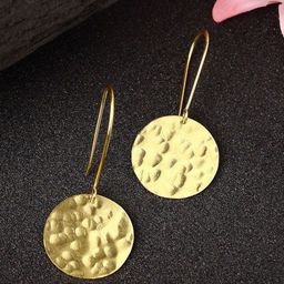 DressBerry Gold-Plated Circular Drop Earrings-image-99