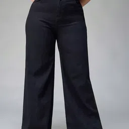 Miss Chase A+ Hymns and Highway Women Wide Leg High-Rise Heavy Fade Stretchable Jeans-image-20