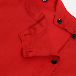 AD & AV Boys Red & White Solid Kurta with Pyjamas image 4
