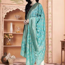 Moda Rapido Ethnic Motifs Printed Block Print Dupatta with Gotta Patti image 4