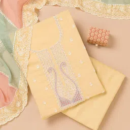 Koskii Embroidered Organza Unstitched Dress Material-picture-30
