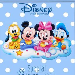 Kuber Industries Set Of 2 Disney Printed Foldable Organiser Baskets With Lid & Handles image 3
