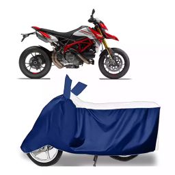 Auto Pearl Bike Cover for Ducati Hypermotard (White & Blue)-image-64