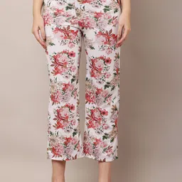 Moda Rapido Floral Printed Loose Fit Easy Wash Trousers-image-39