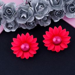Silver Shine Floral Beaded Studs-22