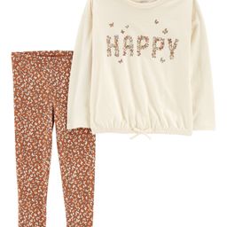 Carter's2 Piece Happy Jersey Tee & Legging Set - White-image-96