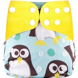 Ahc Zikku Free Size Reusable Cloth Diaper for Babies with One Insert - Penguin Print-19