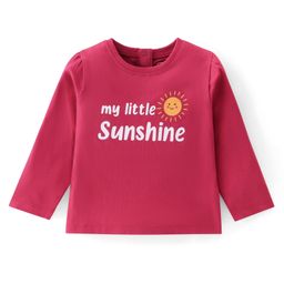 Babyhug Cotton Knit Full Sleeves Text Graphics T-Shirt - Red-image-36