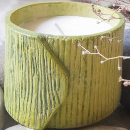 Aranya Earthcraft Semal Bark Texture Soy Wax Candle - Green-14