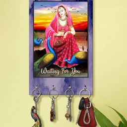 999Store Stylish Wood Wall Mount Decorative Key Holder - Waiting For You Lady-image-41