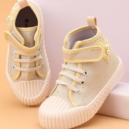 Cute Walk by Babyhug Casual Shoes with Lace up & Velcro Closure - Yellow-image-48