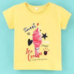 Enfance Half Sleeves Ice Cream Printed Top - Gold-picture-29
