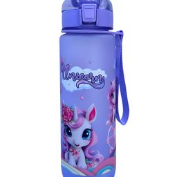 SCHOOLISH Unicorn Cute Water Bottle with Straw Trending Kids' Cartoon PP Drinking Water Bottle For Kids- PACK OF 1- COLOR MAY VARY - 1000 ml-5