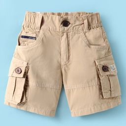 Olio Kids Cotton Knit Shorts Above Knee Length Solid Color Shorts - Tan-image-18