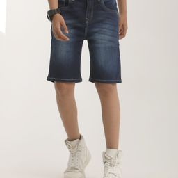 Zion Denim Mild Washed Shorts - Navy Blue-image-34
