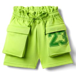 Pine Kids Looper Knit Mid Thigh Shorts With Number Print - Lime Green-image-50