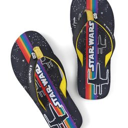 Pine Kids Lucas Slip On Flip Flops with Star War Print - Black-image-97