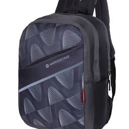 HARISSONS Sine Black Grey Lightweight School Backpack Stylish & Functional for Students.(Age-9 to 12 Year-Height 18 Inches)-image-58